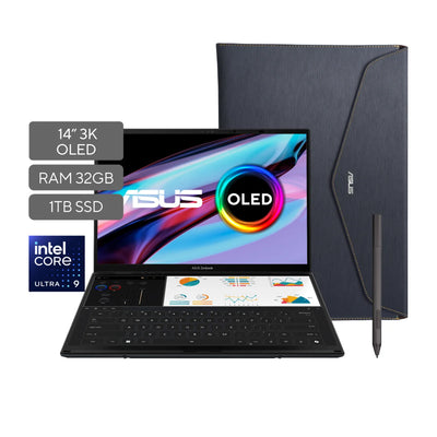 Portátil ASUS Zenbook Duo | Intel Core Ultra9 Serie H | 32 GB de RAM | 1TB SSD de almacenamiento | Windows 11 |14 Pulgadas |UX8406CA-PZ961W | Computador portátil